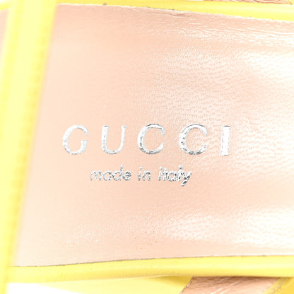 Gucci Calfskin GG Marmont Ankle Wrap 30/115mm Platform Sandals 36.5 Banana 11 of 18