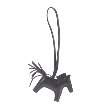 Hermes Milo Lambskin Grigri Rodeo Horse Bag Charm PM So Black 1 of 5