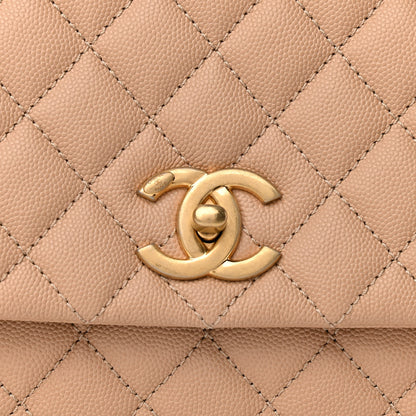 Chanel Caviar Lizard Embossed Quilted Small Coco Handle Flap Beige 10 of 11