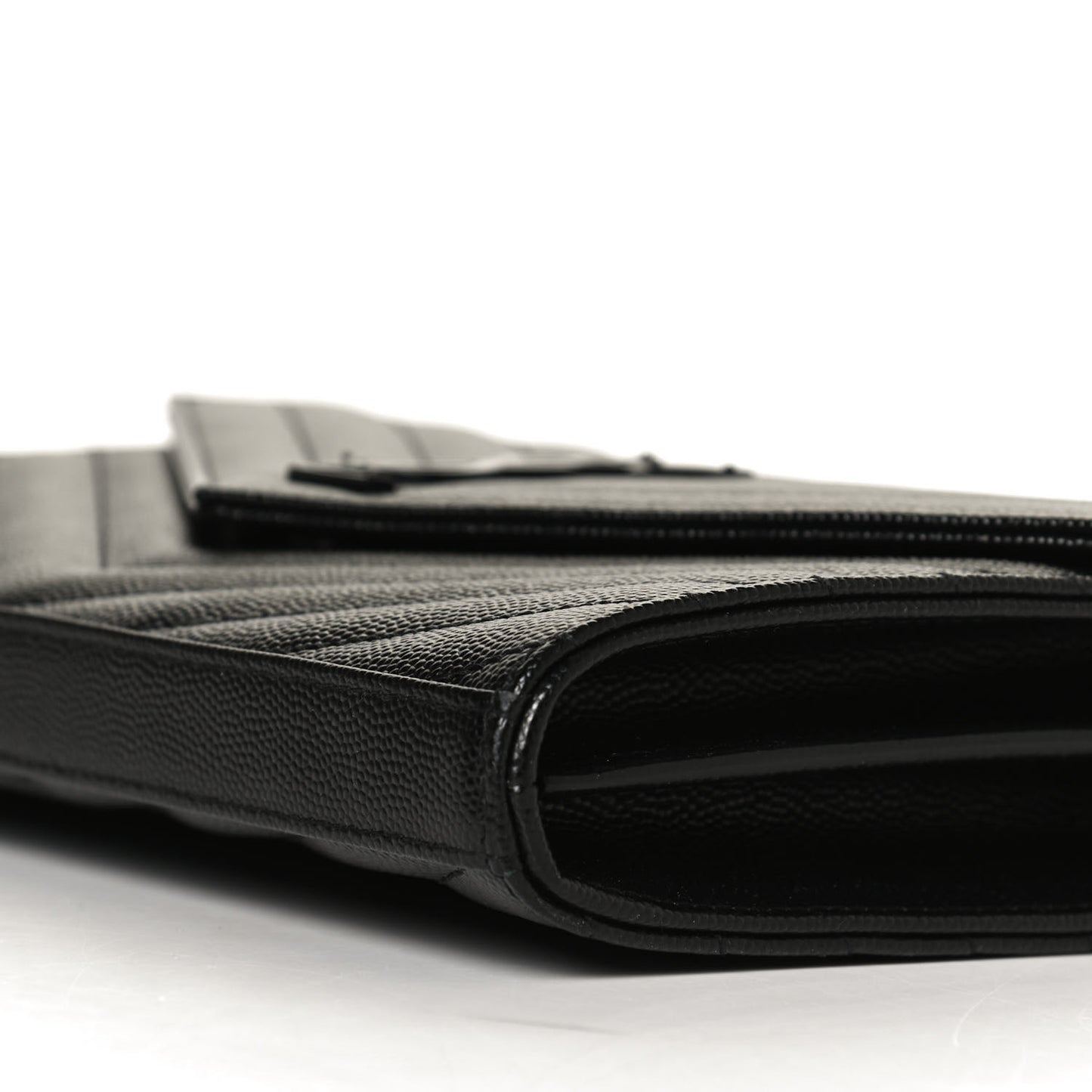 Grain De Poudre Matelasse Chevron Monogram Chain Wallet Black