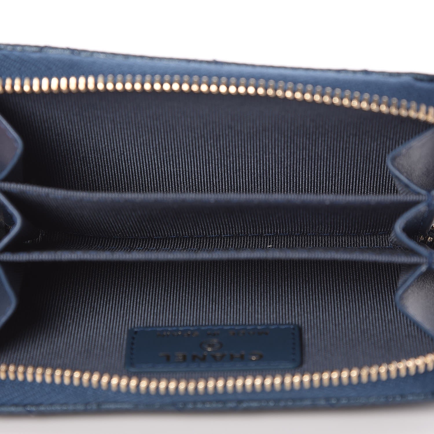 Chanel Caviar Quilted Zip Coin Purse Dark Blue 5 of 8