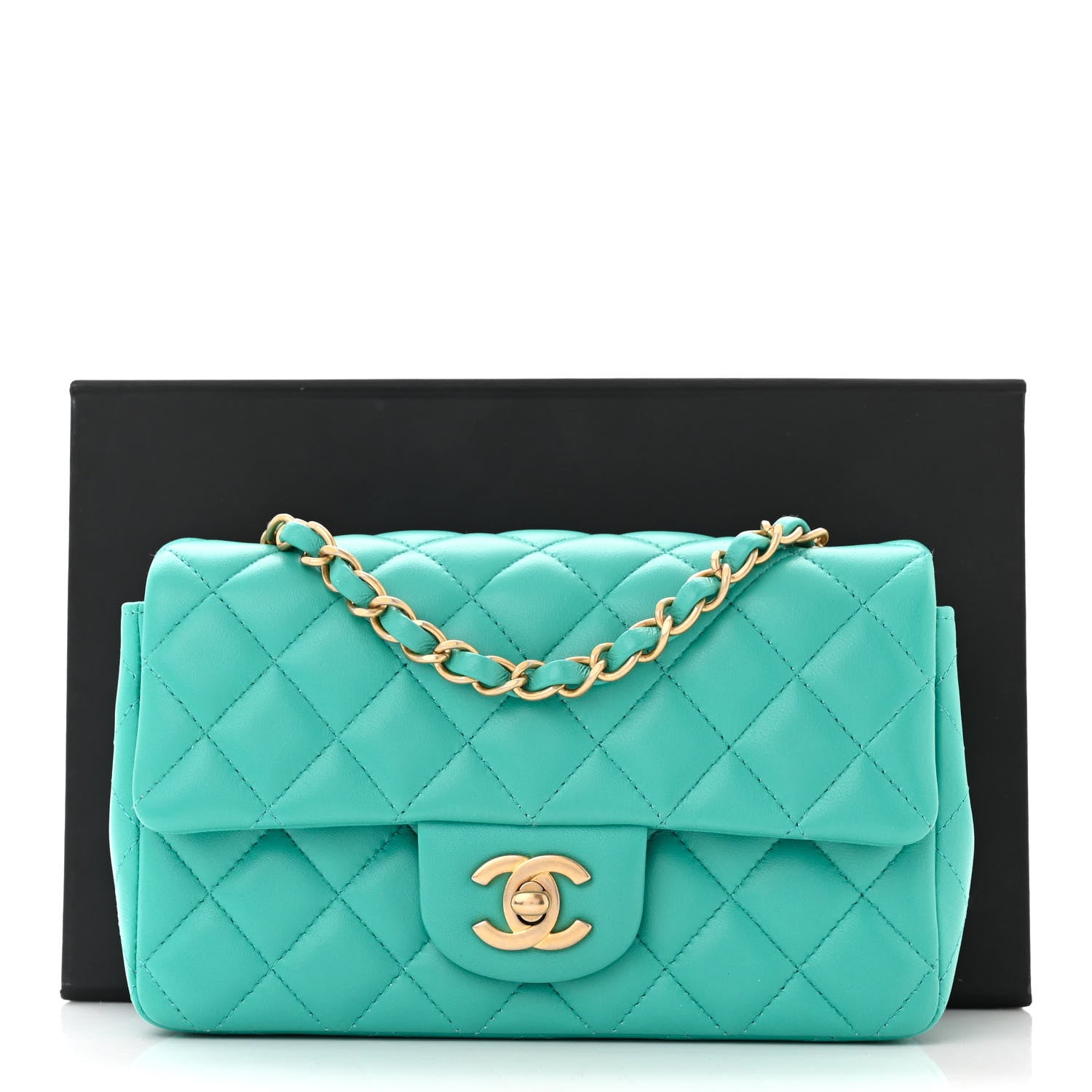 Chanel Lambskin Quilted Mini Rectangular Flap Green 12 of 12