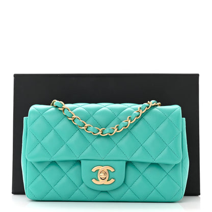 Chanel Lambskin Quilted Mini Rectangular Flap Green 12 of 12