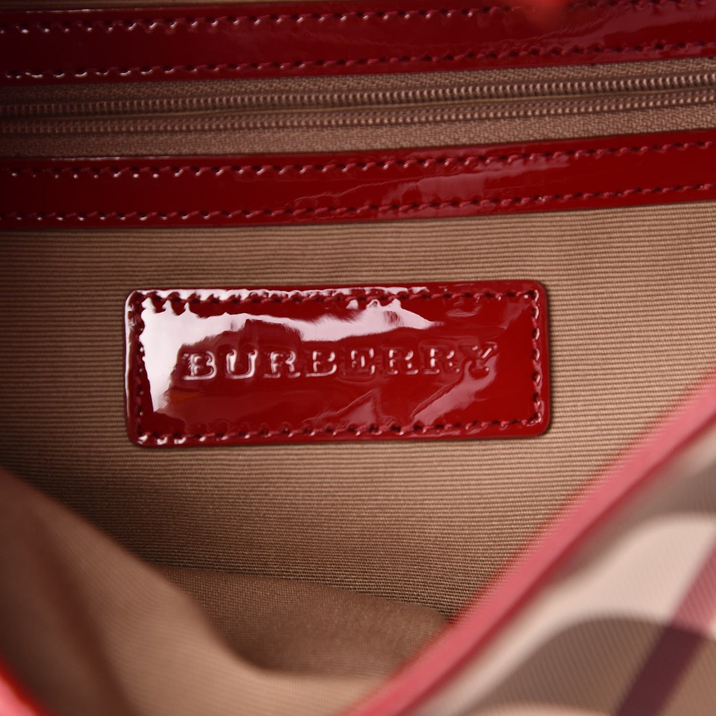 Patent Nova Check Brook Hobo Military Red