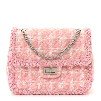 Chanel Tweed Braid Mini Reissue Square Flap Pink White 1 of 10