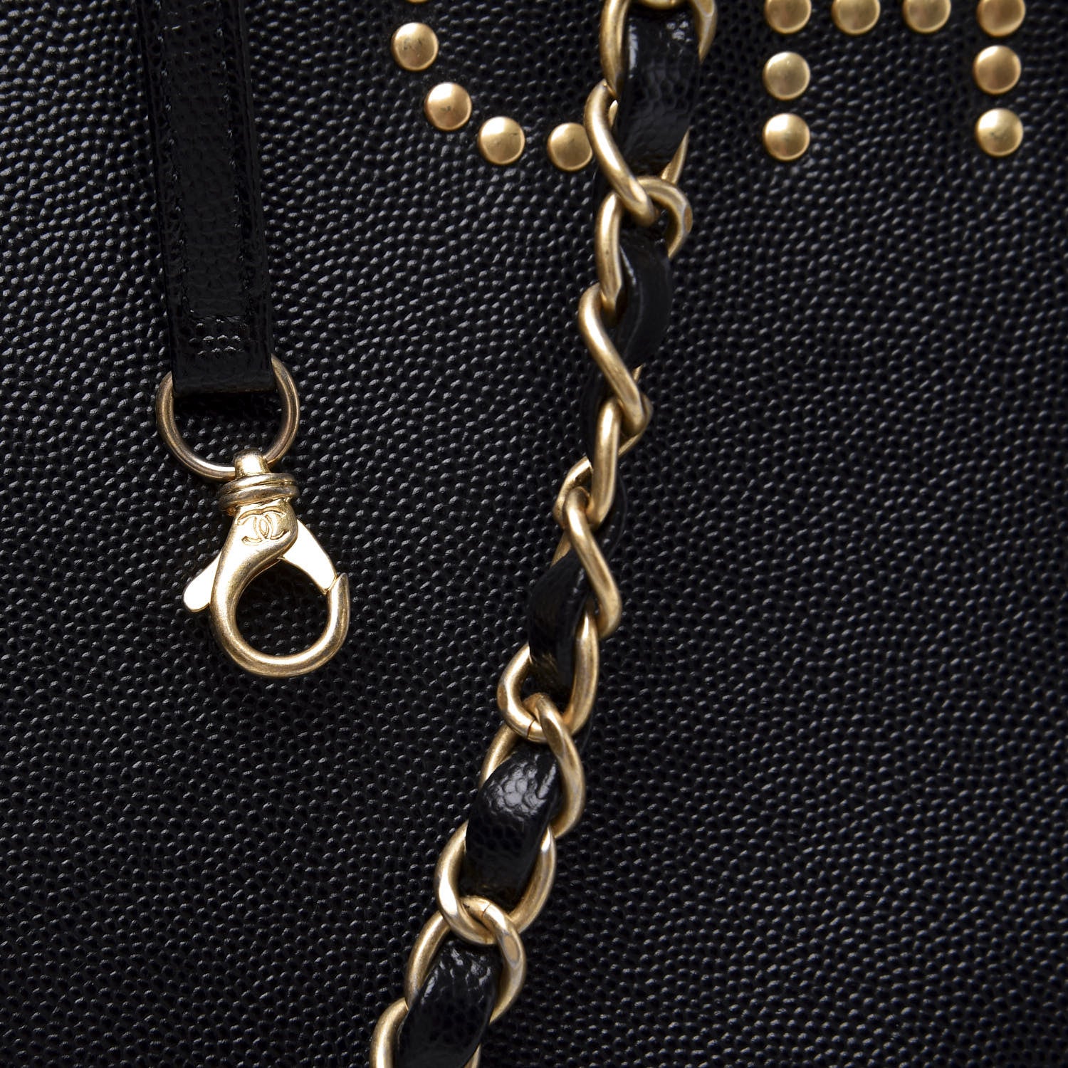 Chanel Caviar Medium Studded Deauville Tote Black 7 of 10