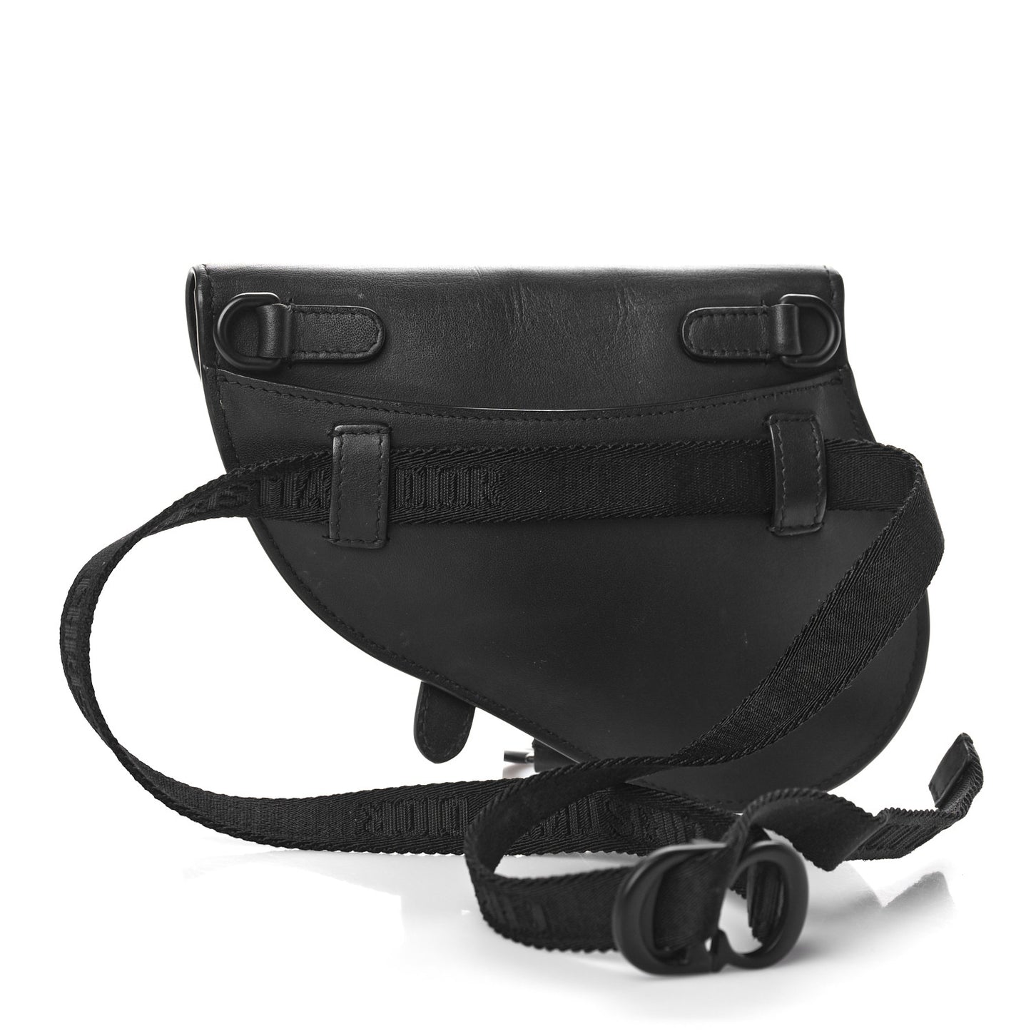 Ultra Matte Calfskin Saddle Belt Bag Black