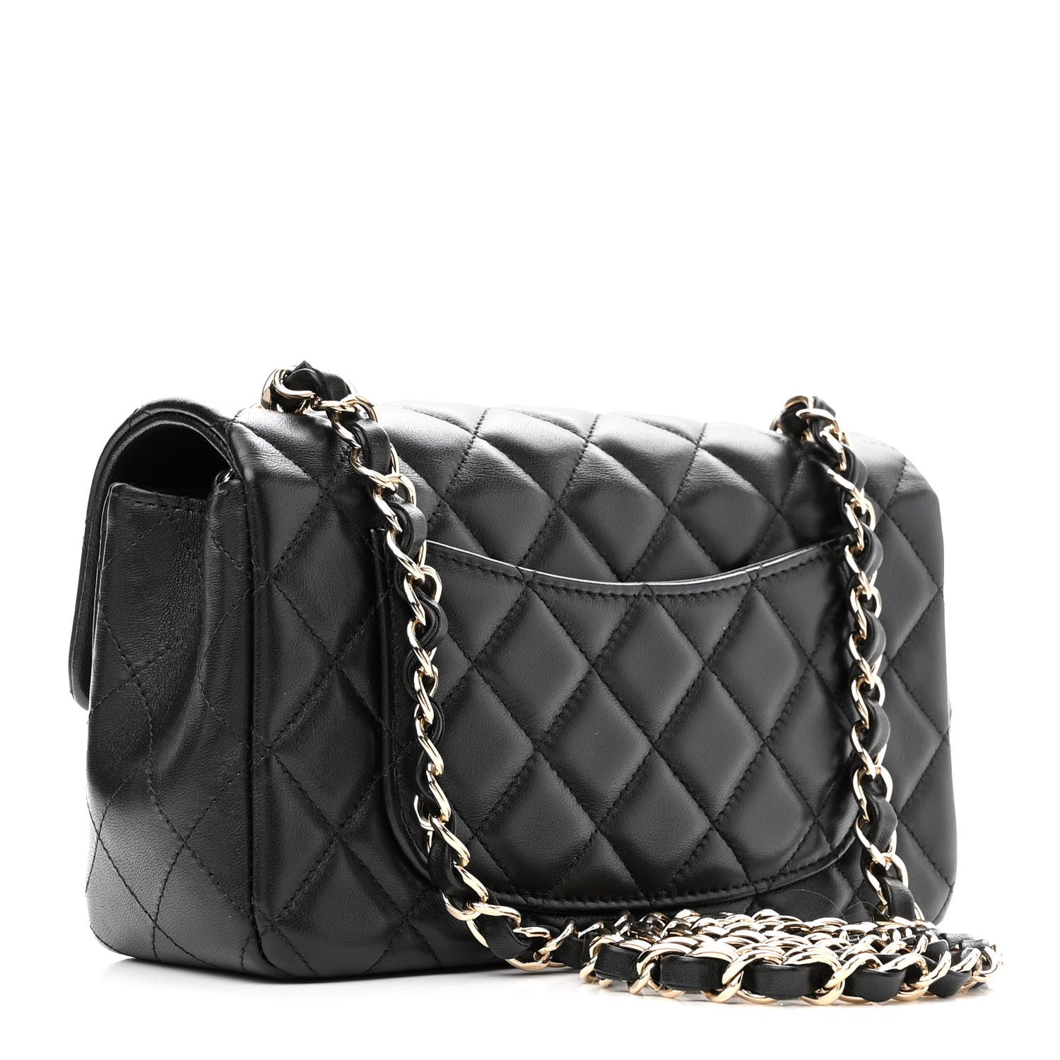 Chanel Lambskin Quilted Mini Rectangular Flap Black 3 of 13