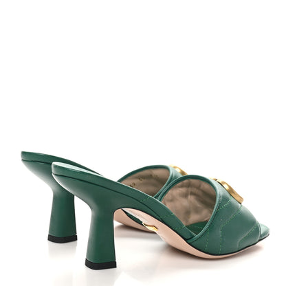 Gucci Nappa Matelasse GG Marmont 75mm Slide Sandals 35 Emerald 5 of 10