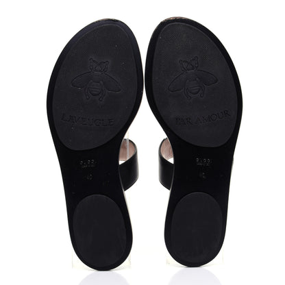Gucci Calfskin GG Marmont Thong Sandals 40 Black 8 of 12