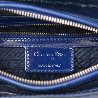 Christian Dior Patent Cannage Medium Lady Dior Navy Blue 6 of 14