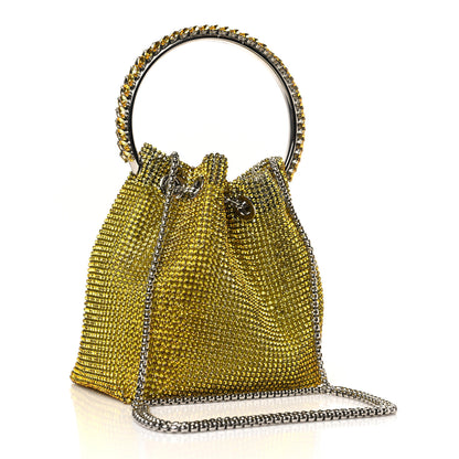 Jimmy Choo Satin Crystal Embellished Bon Bon Bag Yellow 3 of 9