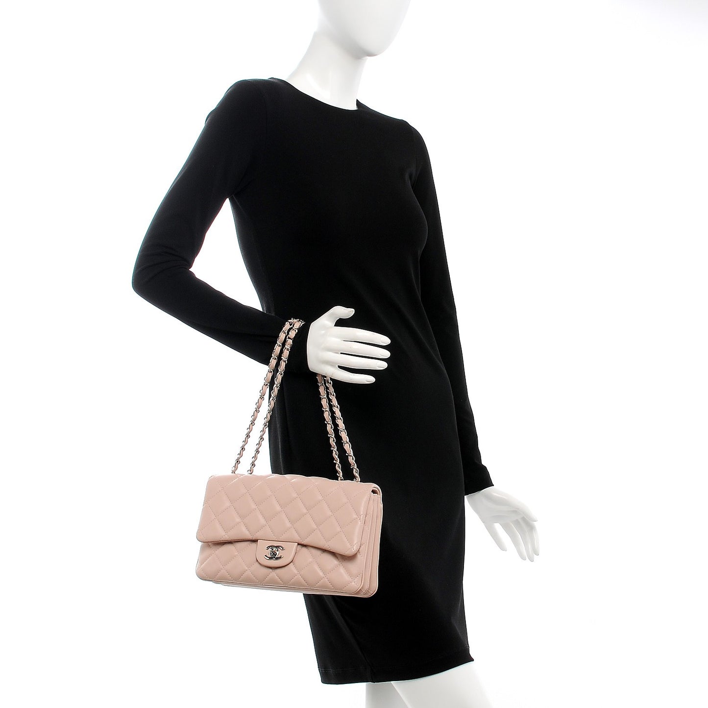 Lambskin Quilted Medium 3 Flap Light Pink