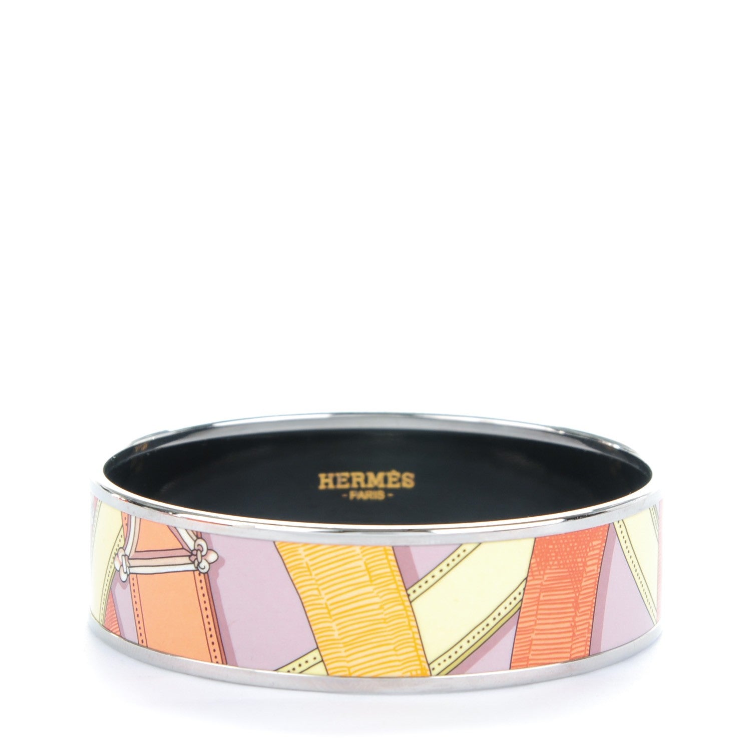 Hermes Enamel Printed Wide Cavalcadour Bracelet 65 1 of 5