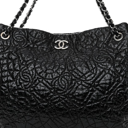 Chanel Vinyl Graphic Edge Tote Black 7 of 9