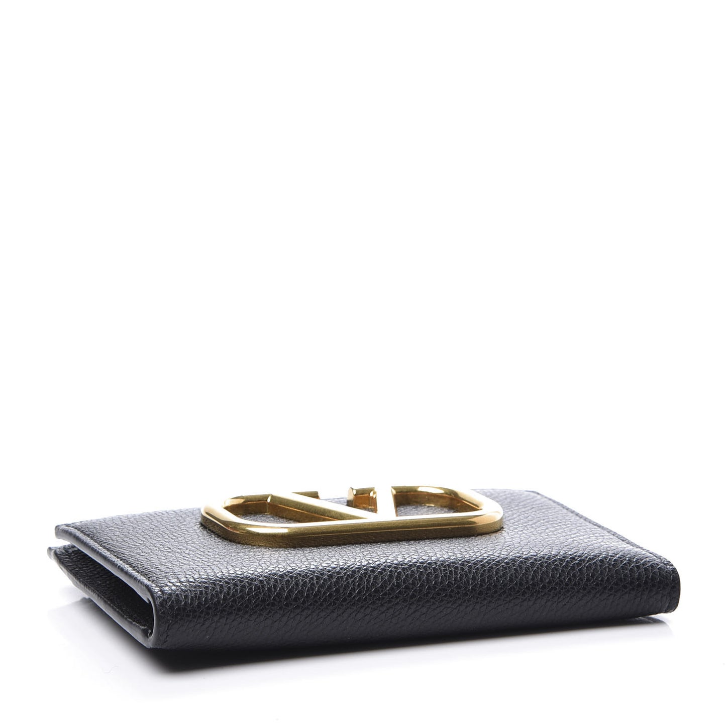 Grained Calfskin VLogo Coin Case Card Holder Black