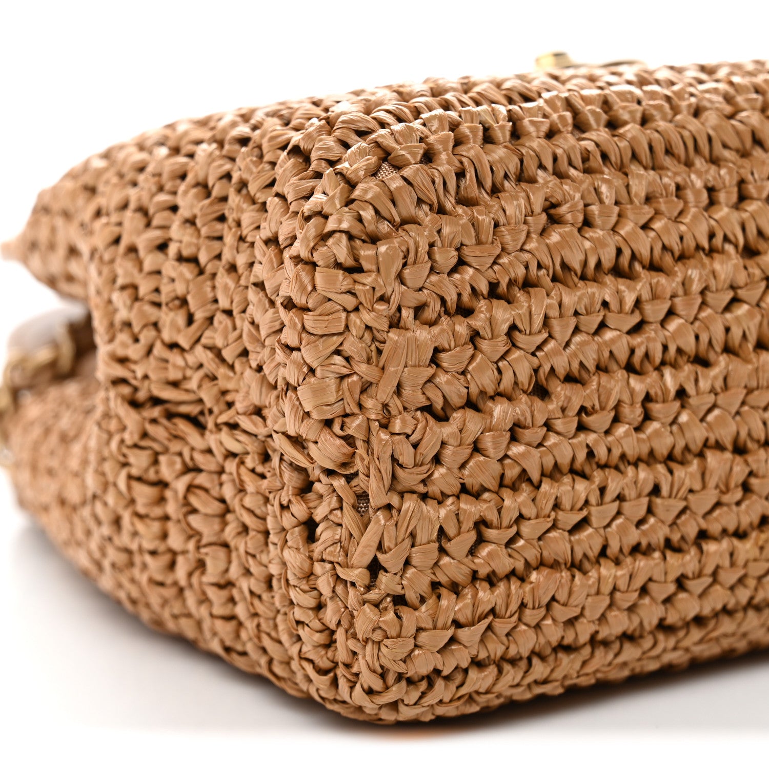 Chanel Braided Raffia Nano Kelly Flap Bag Dark Beige 9 of 11