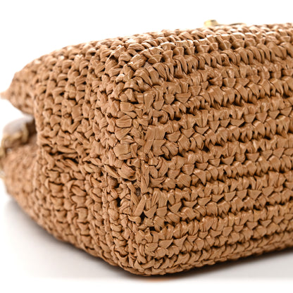 Chanel Braided Raffia Nano Kelly Flap Bag Dark Beige 9 of 11