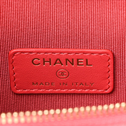 Chanel Caviar Quilted Small Vertical Coco Beauty Vanity Case With Chain Red 6 of 11