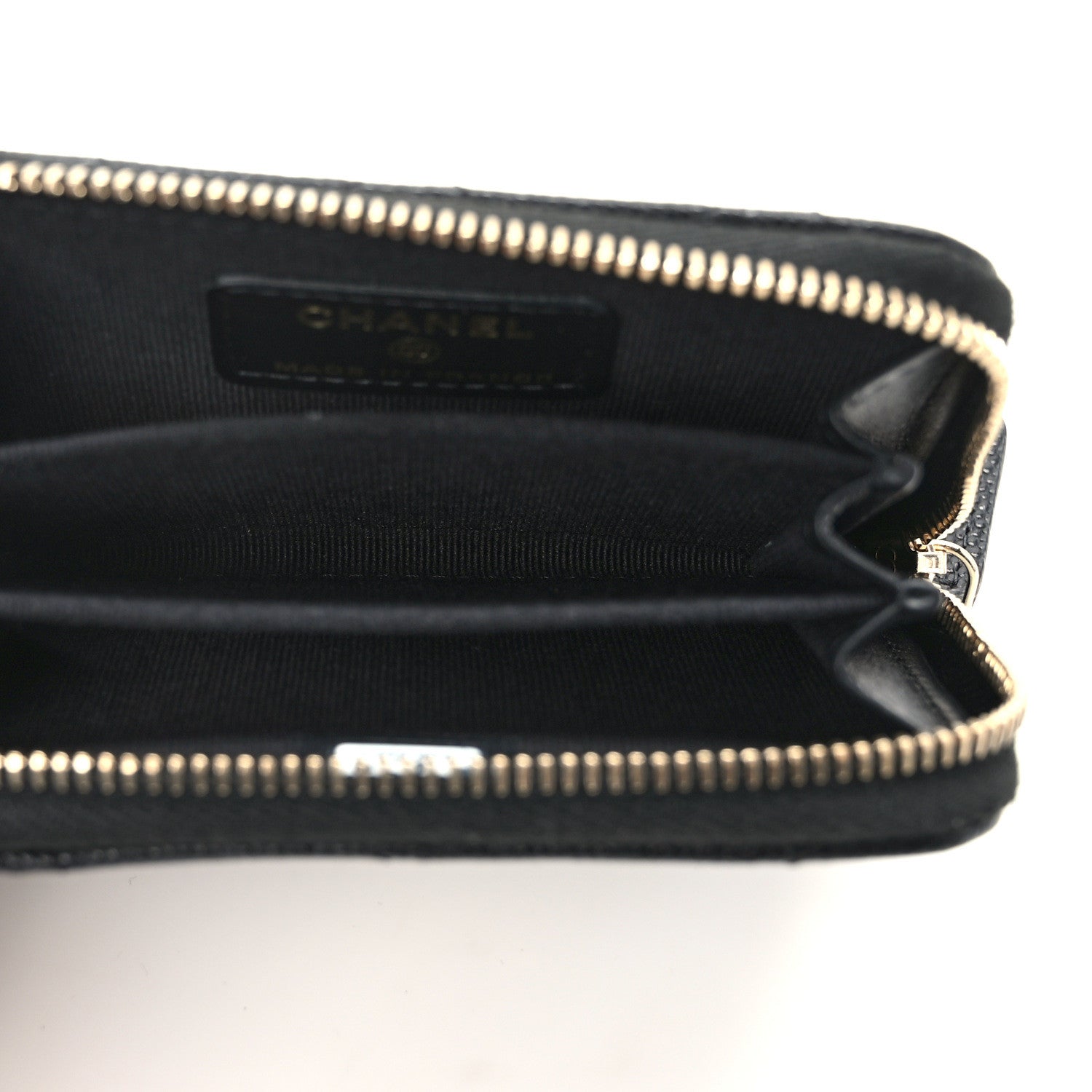 Chanel Shiny Caviar Quilted Strass CC Zip Coin Purse Black 5 of 9