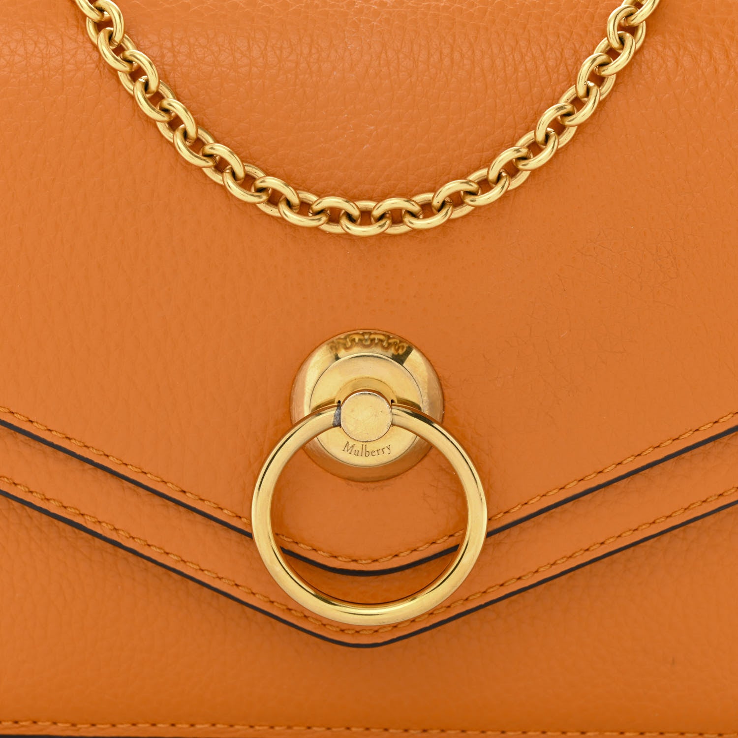Mulberry Small Classic Grain Small Harlow Chain Satchel Orange 9 of 11