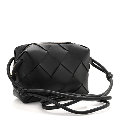 Bottega Veneta Lambskin Maxi Intrecciato Small Cassette Camera Bag Black 2 of 8