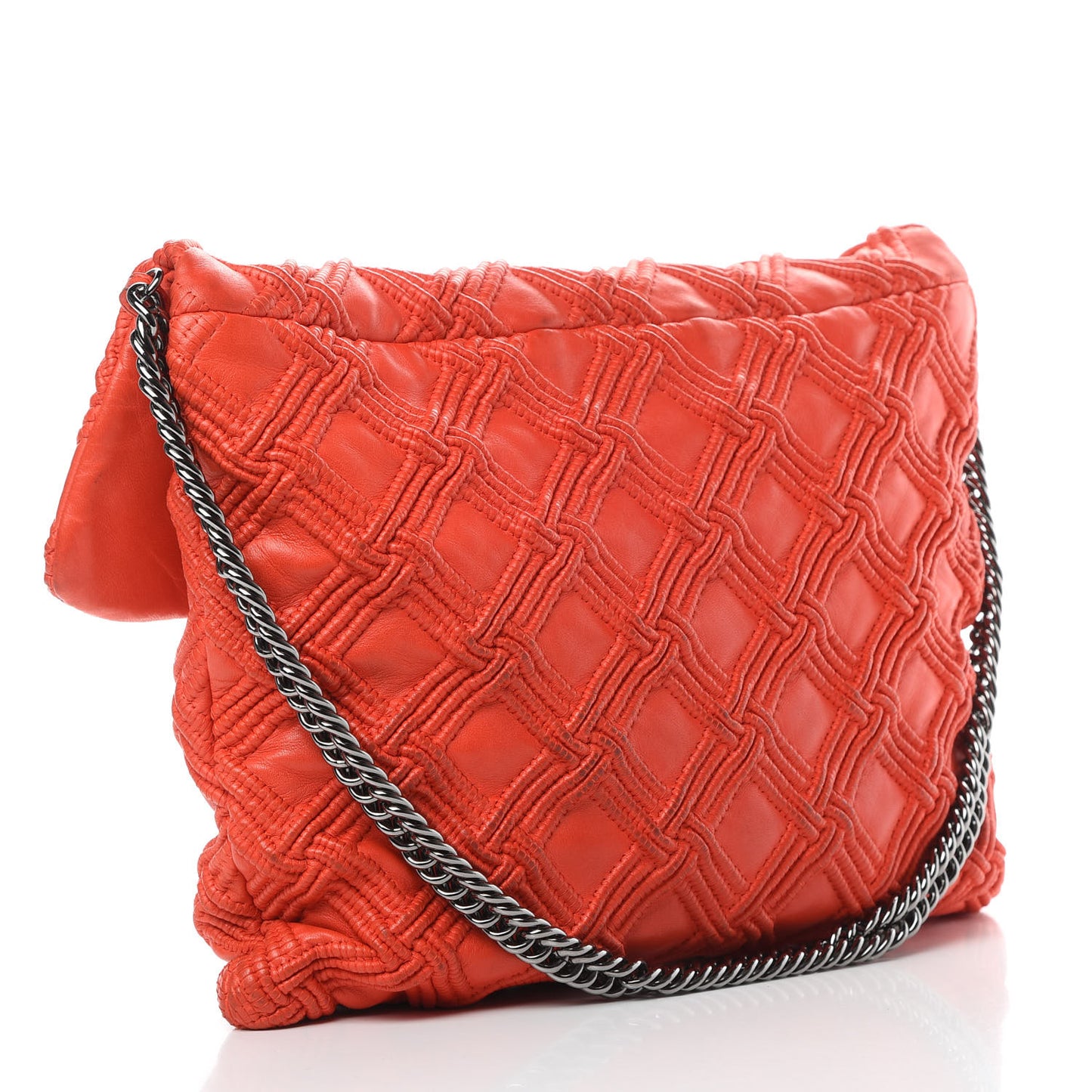 Lambskin Stitched Large Walk Of Fame Flap Red
