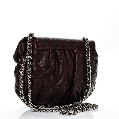 Chanel Crumpled Lambskin Quilted Medium Chain Around Flap Dark Brown 3 of 10