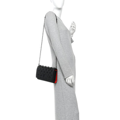 Christian Louboutin Calfskin Spikes Loubinthesky Paloma Clutch Black 2 of 10