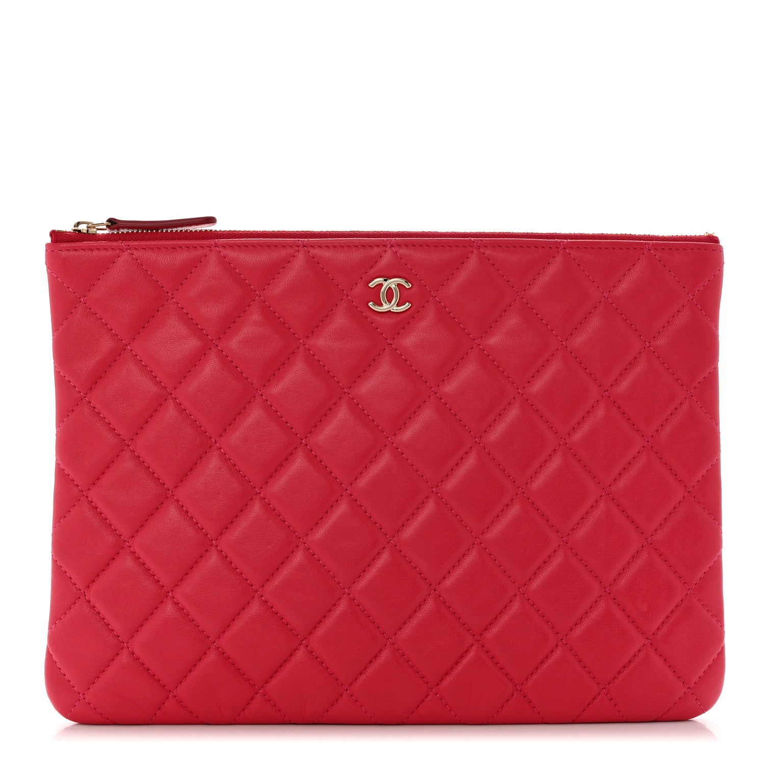 Chanel Lambskin Quilted Medium Cosmetic Case Pink 1 of 10