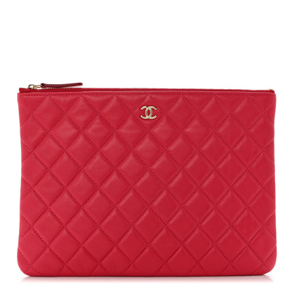Chanel Lambskin Quilted Medium Cosmetic Case Pink 1 of 10