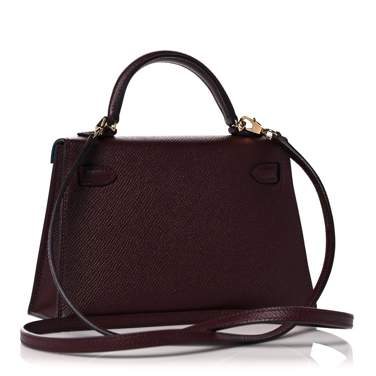 Hermes Epsom Horseshoe Mini Kelly Sellier 20 Bordeaux Vert Bosphore 3 of 13