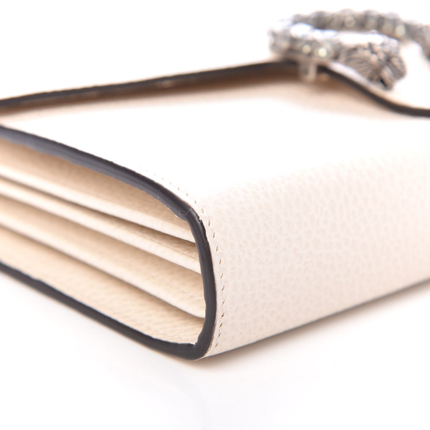 Dollar Calfskin Mini Dionysus Chain Wallet Mystic White