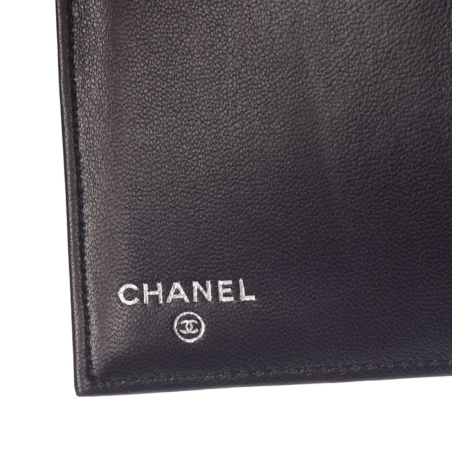 Lambskin Quilted Large Flap Wallet Navy