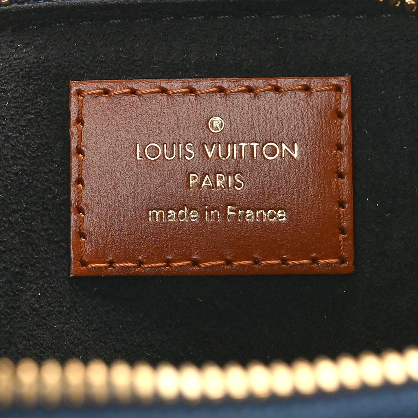Denim Calfskin Reverse Monogram Malletage Alma BB Blue