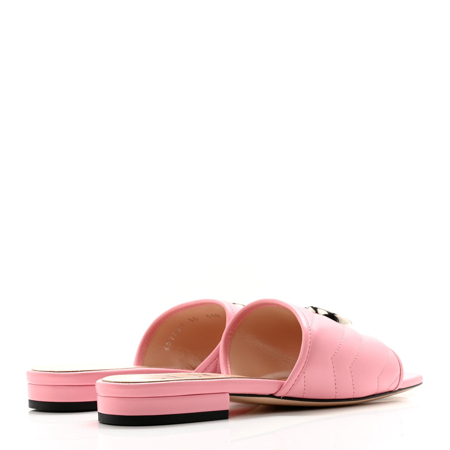 Nappa Matelasse GG Marmont Flat Slide Sandals 35 Wild Rose