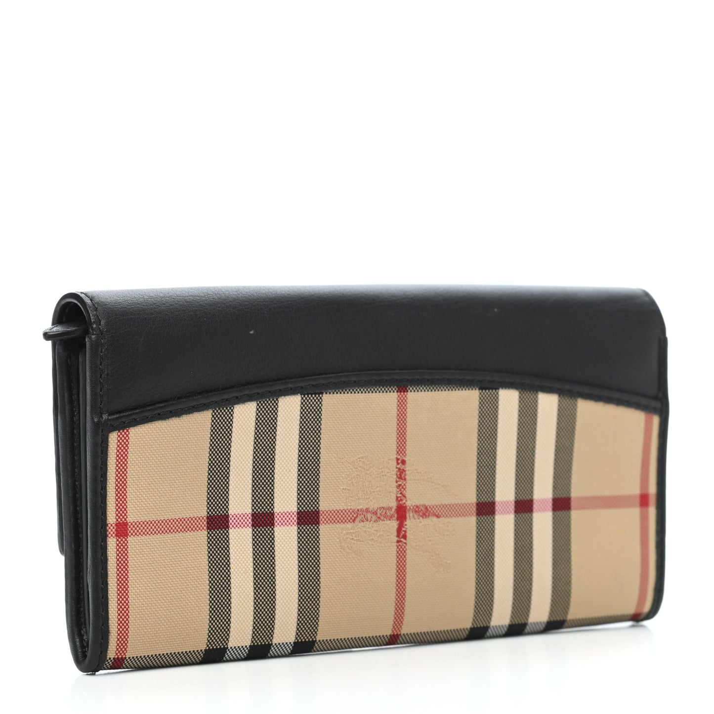 Calfskin Horseferry Check Porter Continental Wallet Black