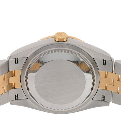 Rolex Stainless Steel 18K Yellow Gold Diamond Bezel 36mm Oyster Perpetual Datejust Watch Champagne 126283RBR 4 of 5