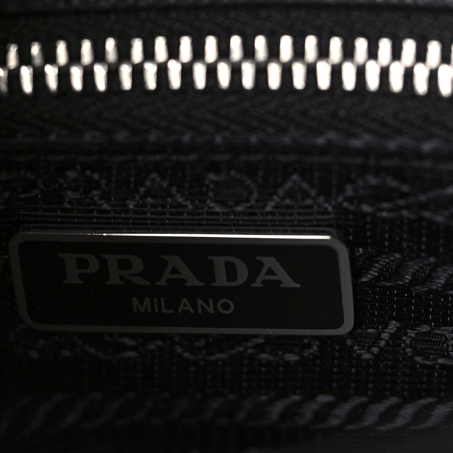 Prada Saffiano Tessuto Nylon Chain Shoulder Bag Black 6 of 8
