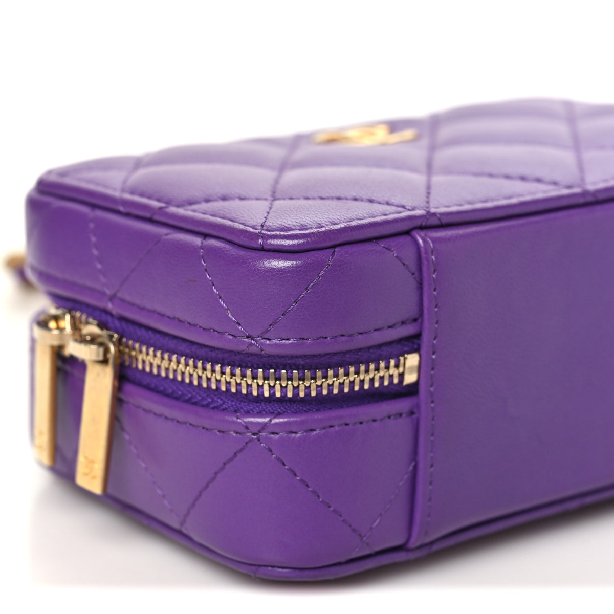 Chanel Lambskin Quilted Top Handle Mini Vanity Case Purple 8 of 9