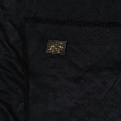 Louis Vuitton Silk Wool Rabbit Fur Flowergram Shawl Black 3 of 4