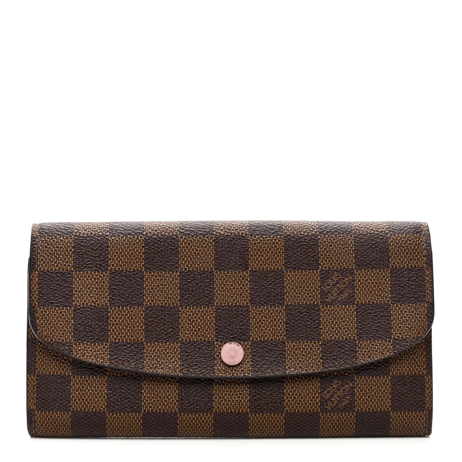 Louis Vuitton Damier Ebene Emilie Wallet Rose Ballerine 1 of 9
