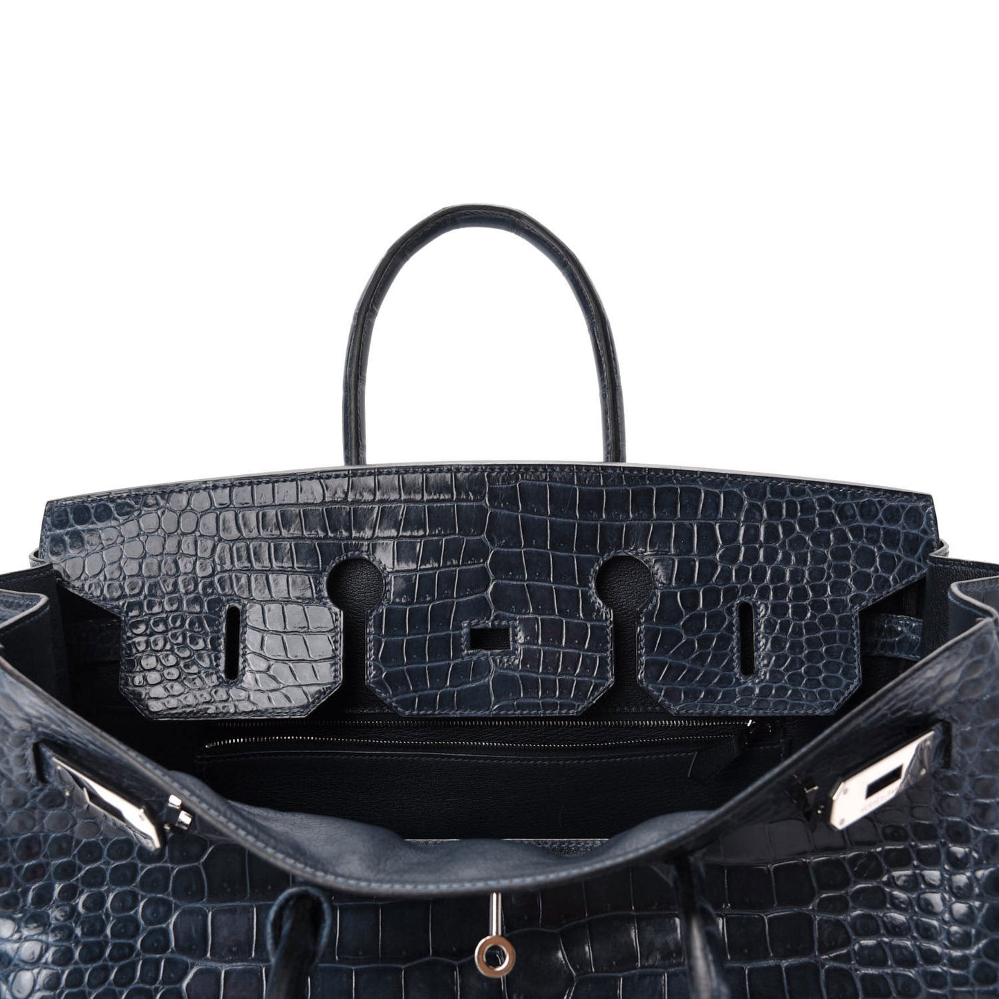 Shiny Porosus Crocodile Birkin 35 Bleu Abysse