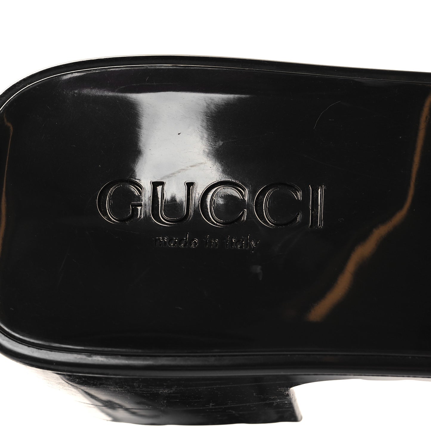 Rubber Gucci Logo Womens Platform 20/60mm Slide Sandals 40 Black