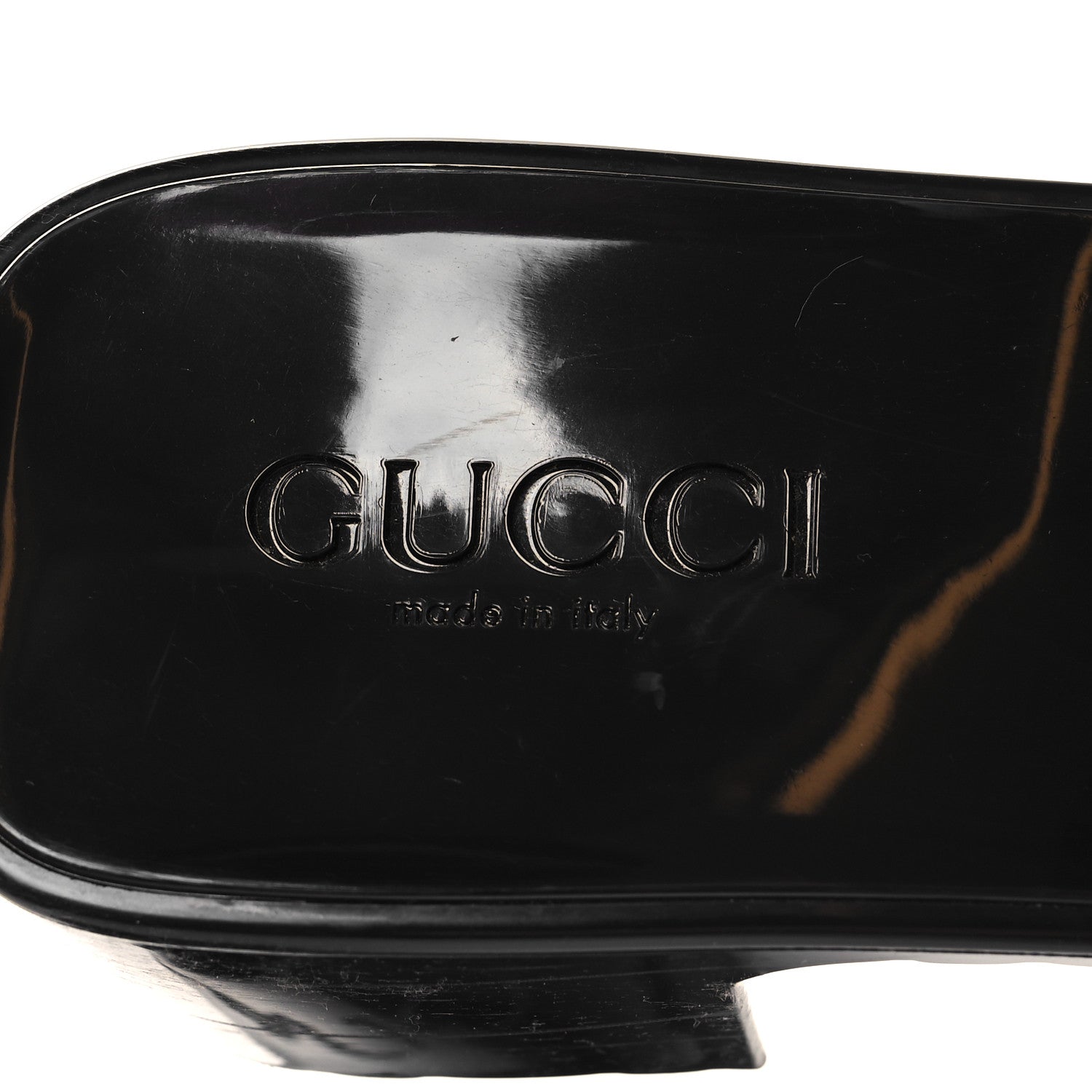 Gucci Rubber Gucci Logo Womens Platform 20/60mm Slide Sandals 40 Black 8 of 9