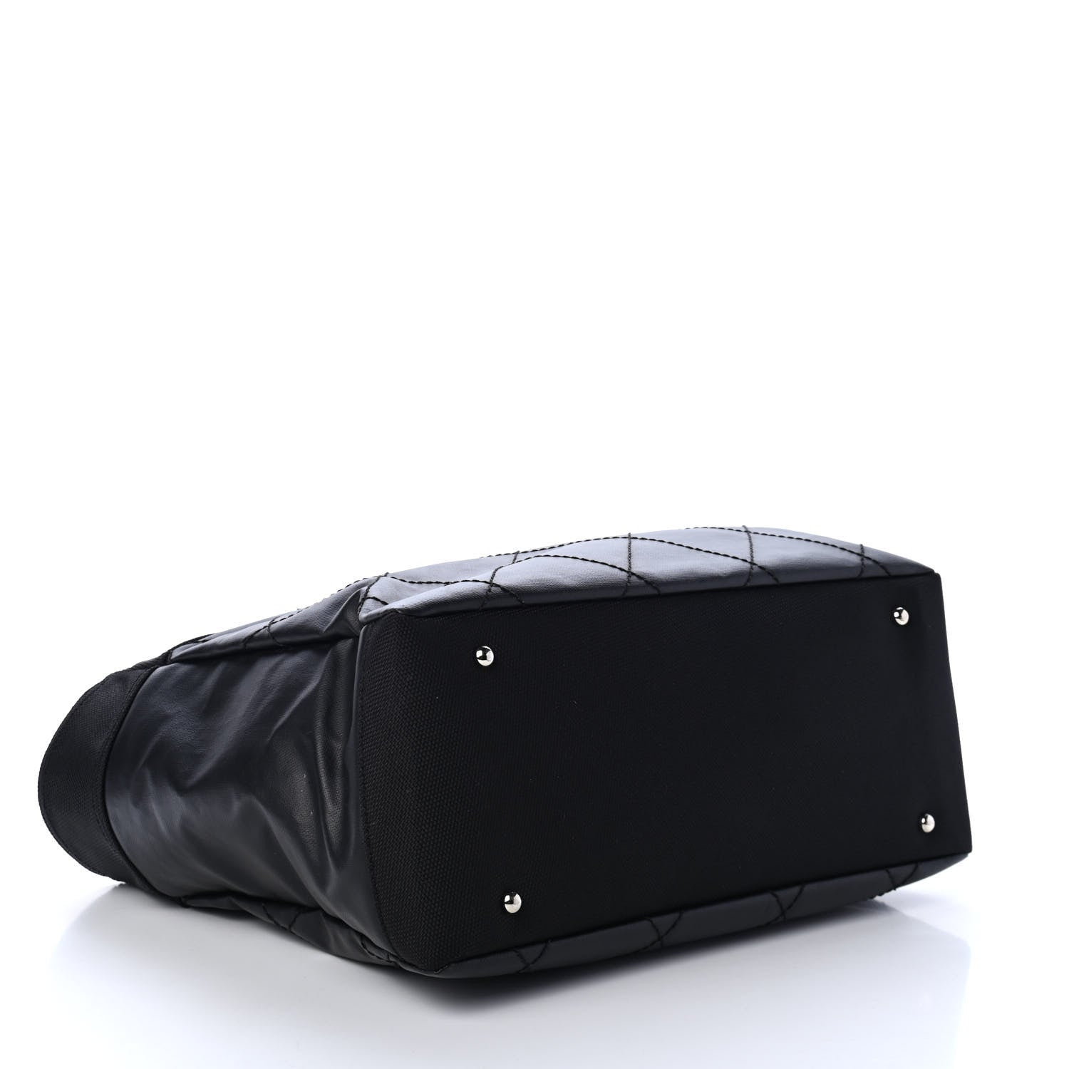 Chanel Coated Canvas Quilted Large Paris Biarritz Tote Black 3 of 4