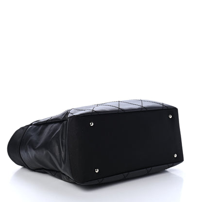 Chanel Coated Canvas Quilted Large Paris Biarritz Tote Black 3 of 4