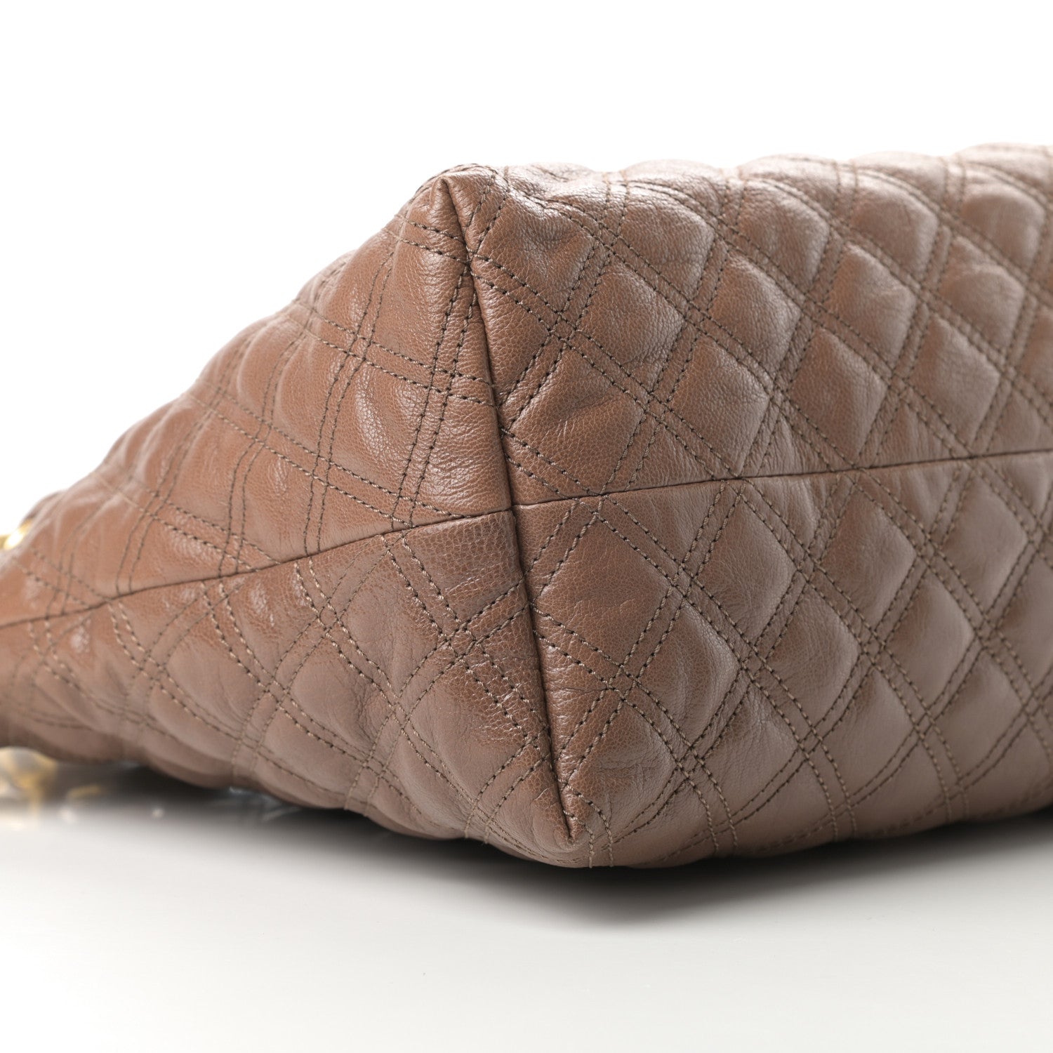 Marc Jacobs Lacquered Goatskin Quilted Karlie Satchel Brown 9 of 12