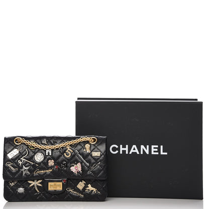 Chanel Aged Calfskin Lucky Charms 2.55 Reissue 225 Flap Black 10 of 10