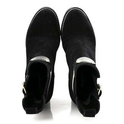 Louis Vuitton LV Suede Beaubourge Ankle Boot 38 Black 2 of 9